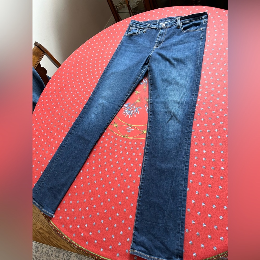 AG The Harper style dark blue denim with slight distressed areas size 31